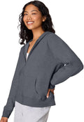 Hanes Women's EcoSmart Fleece Sweatshirt for Women, Soft Midweight - Full-Zip Hoodie, Sweatshirt, or 1/4 Zip