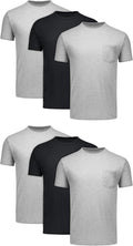 Hanes Men's Pocket T-Shirts - 6-Pack - Cotton Crewneck Tees