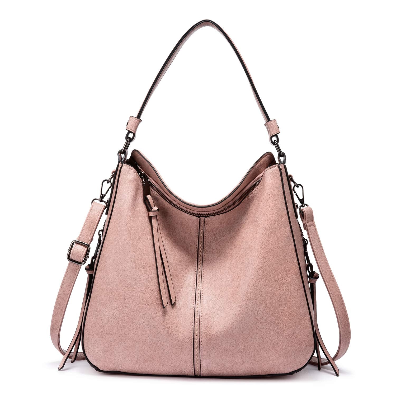 Realer Hobo Crossbody Bags for Women Designer Faux Leather Hobo Handbags Retro Large Size Shoulder Bag Bucket Purse