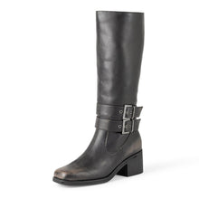 Load image into Gallery viewer, The Drop Women's Sage Tall Biker Boot with Buckles