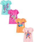 The Children's Place Girls' Trends,Icons Short Sleeve Graphic T-Shirts,4 Pack