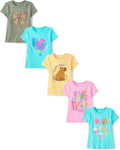 The Children's Place Girls' Short Sleeve Graphic T-shirts (5-Pack)