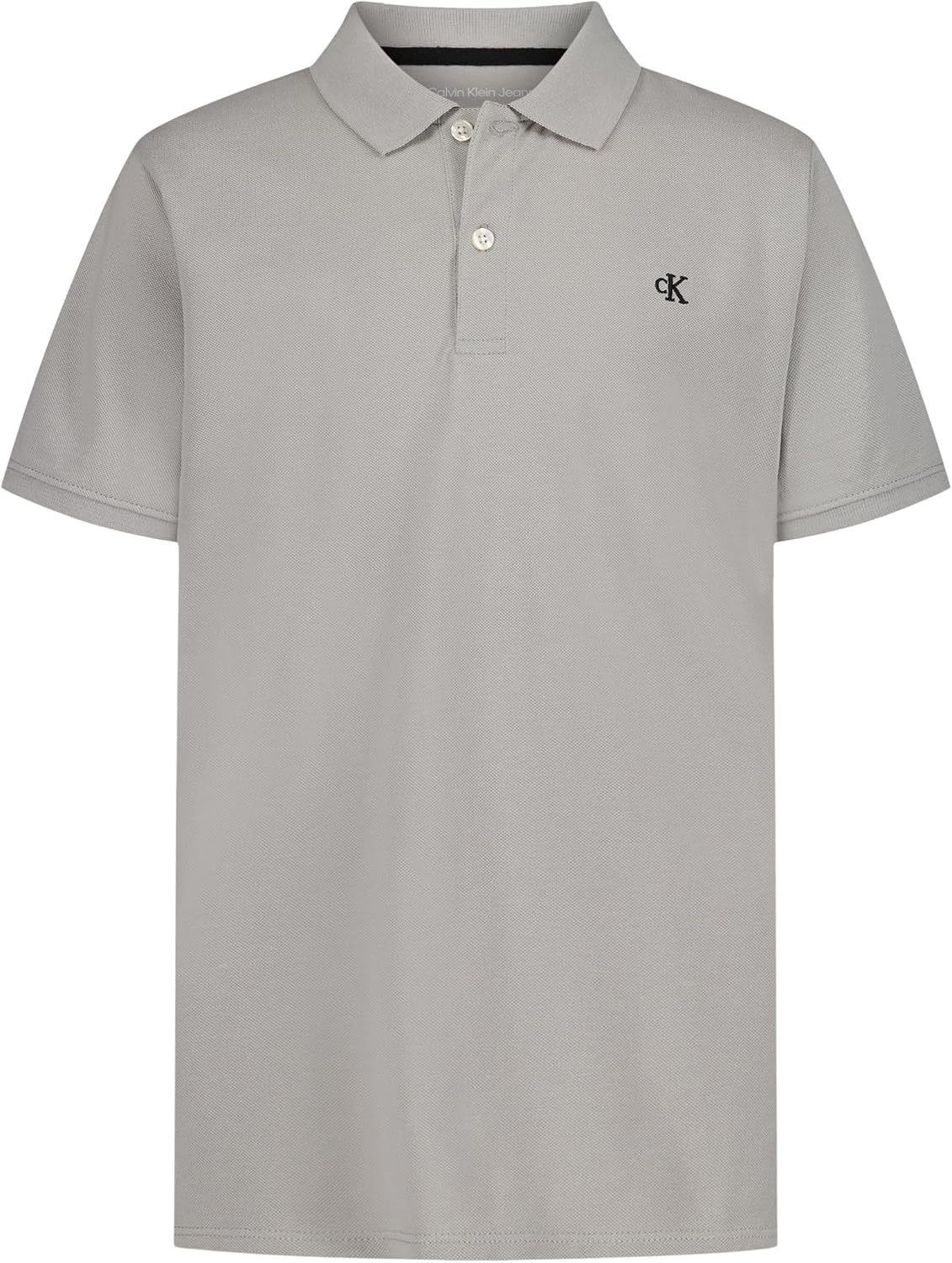 Calvin Klein Boys Short Sleeve Micro Pique Solid Polo, Button Closure, Soft & Comfortable