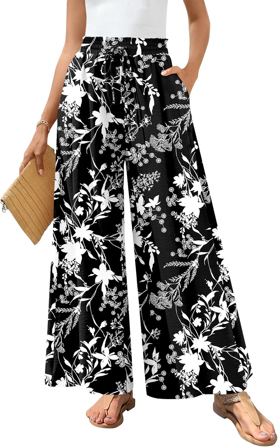 Bestbee Wide Leg Palazzo Pants for Women Dressy Casual Teacher Outfits