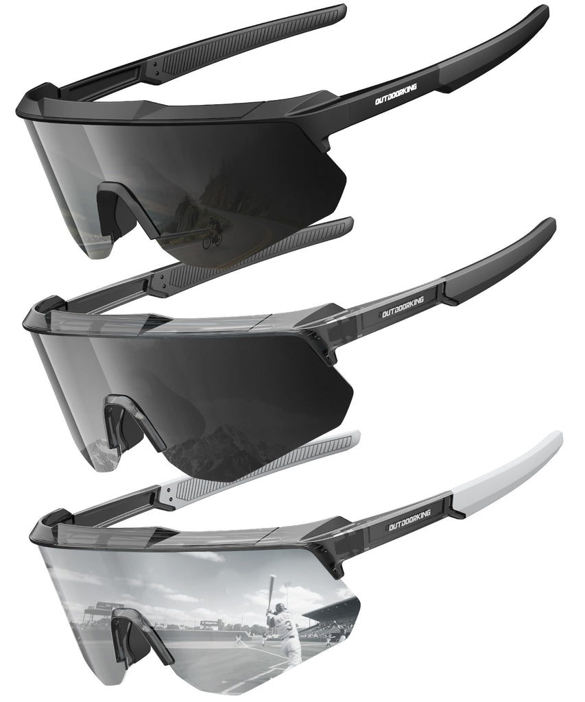 Polarized Sports Sunglasses for Men Women, UV400 Protection Mens Sunglasses Wrap Around Sun Glasses for Cycling Running