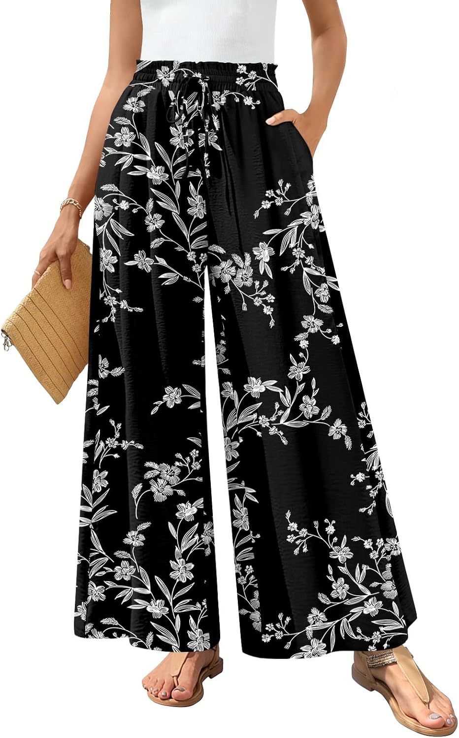 Bestbee Wide Leg Palazzo Pants for Women Dressy Casual Teacher Outfits