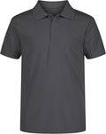 Nautica Boys' School Uniform Short Sleeve Polo Shirt, Button Closure, Moisture Wicking Performance Material
