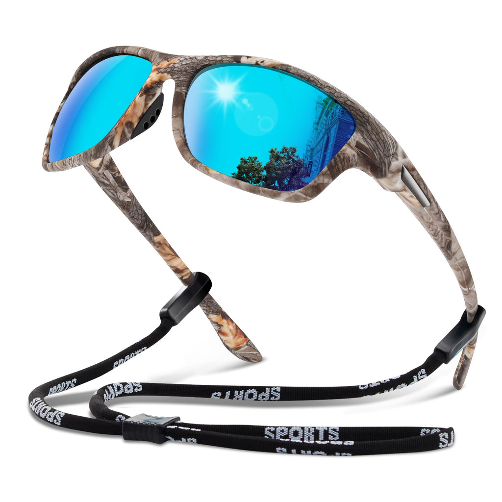 suoso Polarized Sports Sunglasses for Men: UV400 Protection Glasses Wrap Around Goggles for Driving Fishing