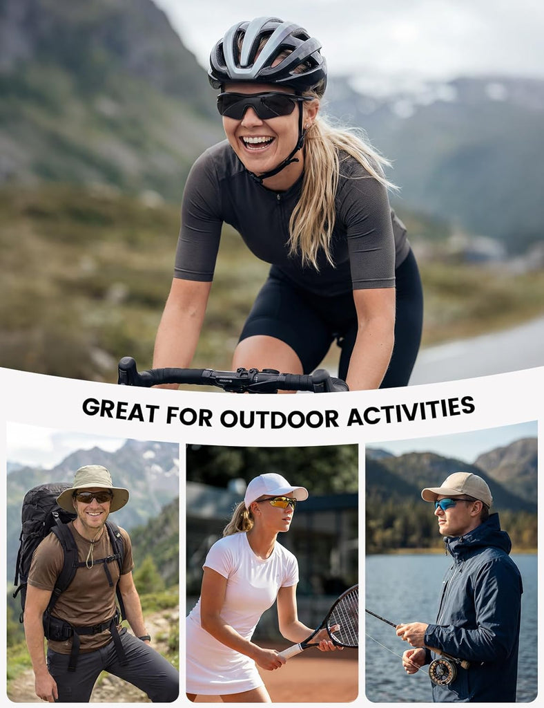 Lamicall 22g Polarized Sports Sunglasses - UV400 Protection Men Women Sun Glasses for Driving Running Cycling Baseball Golf