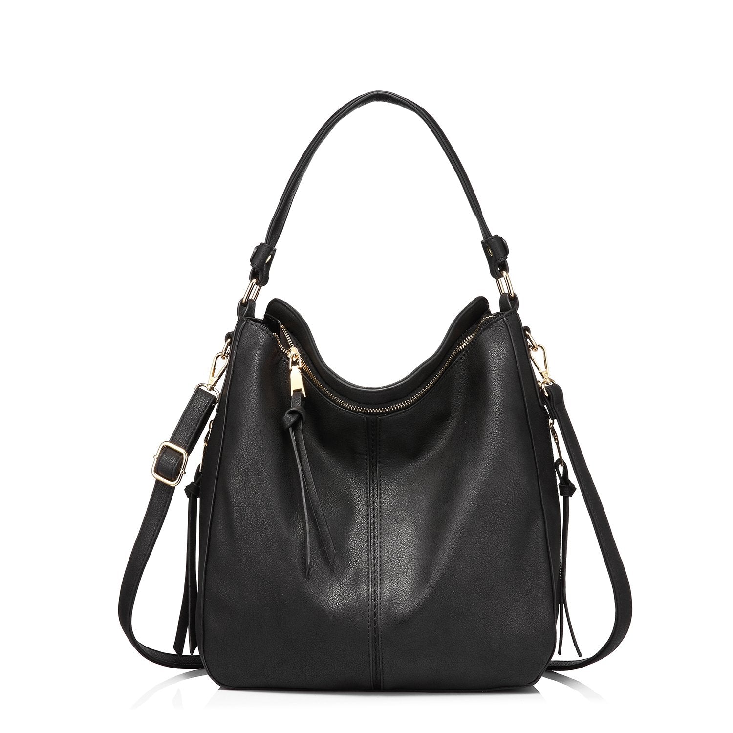 Realer Hobo Crossbody Bags for Women Designer Faux Leather Hobo Handbags Retro Large Size Shoulder Bag Bucket Purse