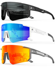 Load image into Gallery viewer, Polarized Sports Sunglasses for Men Women, UV400 Protection Mens Sunglasses Wrap Around Sun Glasses for Cycling Running