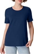 Hanes Women's Perfect-T Crewneck T-Shirt, Lightweight Cotton Short Sleeve Tee for Women