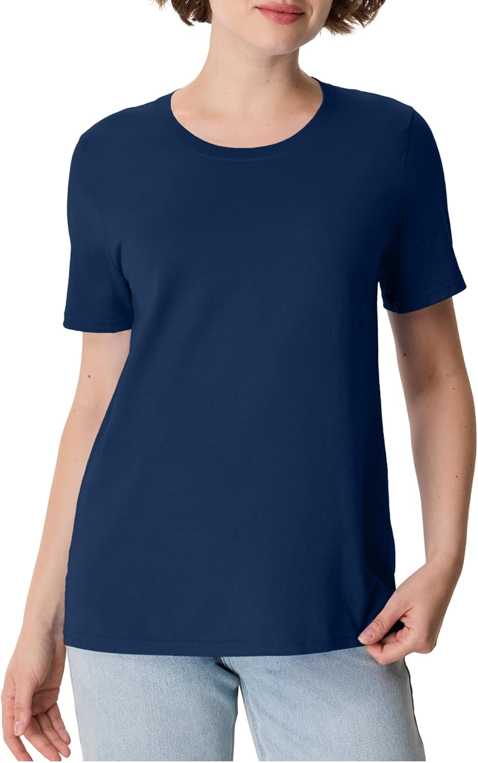 Hanes Women's Perfect-T Crewneck T-Shirt, Lightweight Cotton Short Sleeve Tee for Women