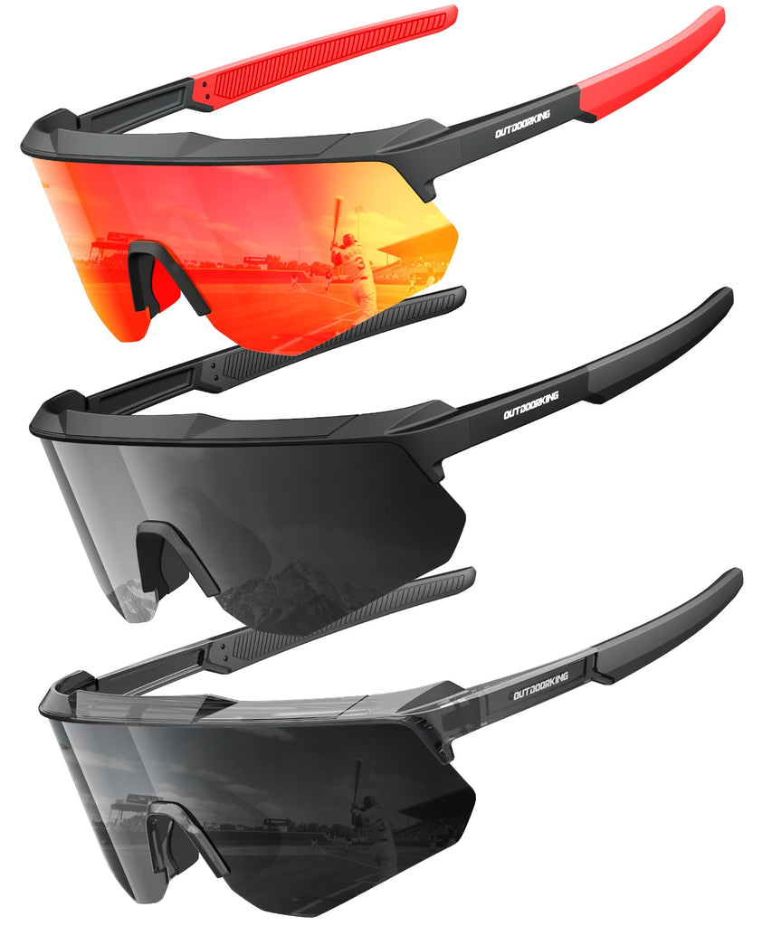 Polarized Sports Sunglasses for Men Women, UV400 Protection Mens Sunglasses Wrap Around Sun Glasses for Cycling Running