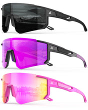 Load image into Gallery viewer, Polarized Sports Sunglasses for Men Women, UV400 Protection Mens Sunglasses Wrap Around Sun Glasses for Cycling Running