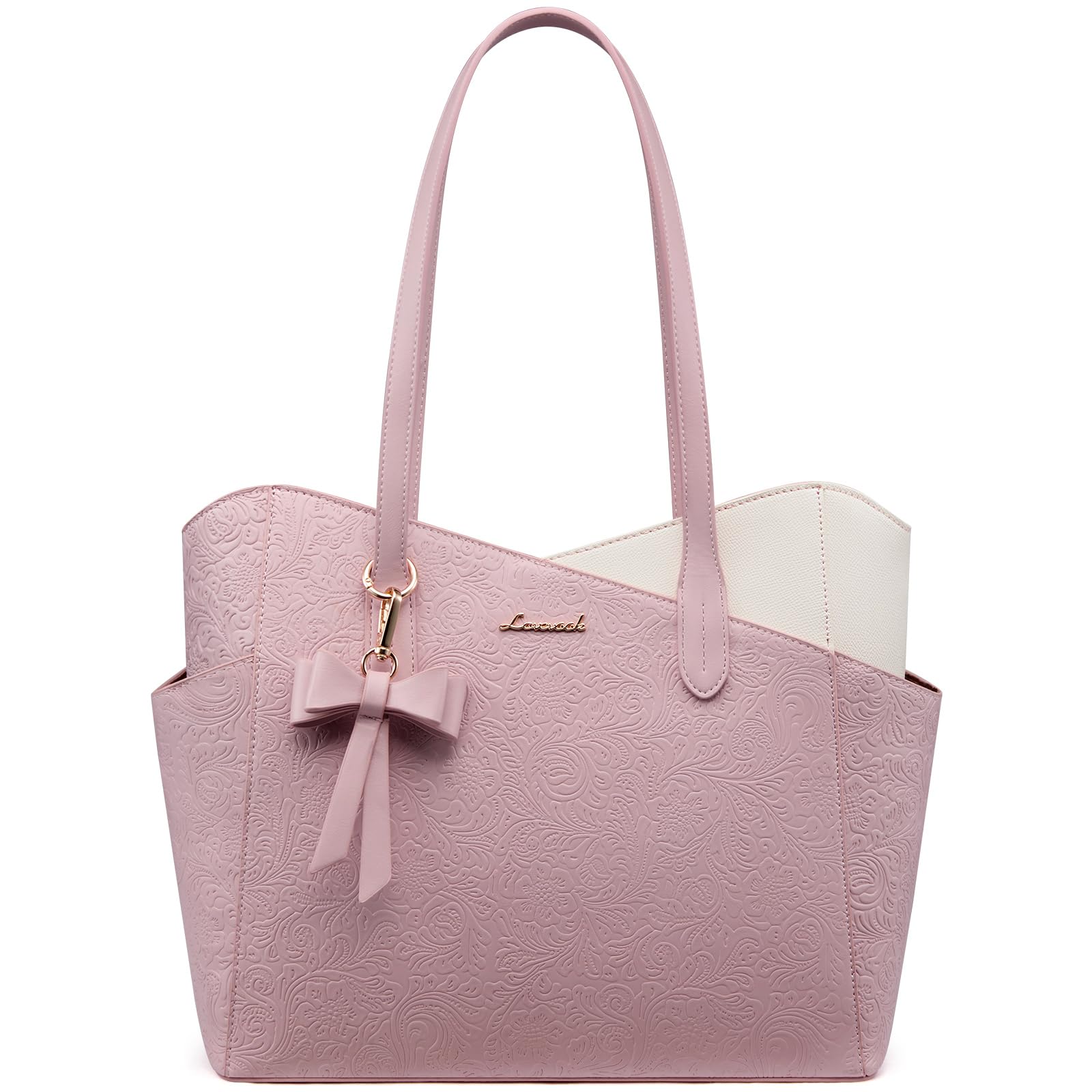 LOVEVOOK Small Tote Purse for Women, 2026 Structured PU Leather Handbags with Top Handle, Elegant Satchel Shoulder Bag