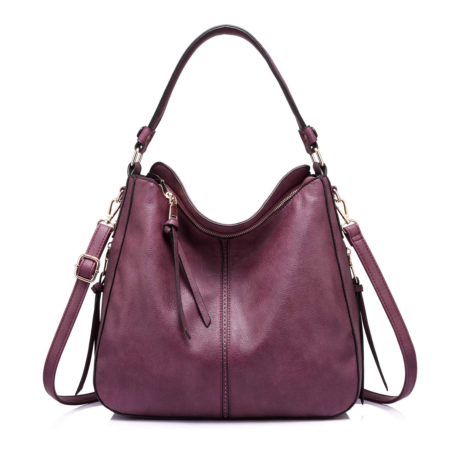Realer Hobo Crossbody Bags for Women Designer Faux Leather Hobo Handbags Retro Large Size Shoulder Bag Bucket Purse
