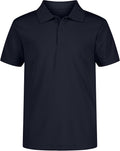 Nautica Boys' School Uniform Short Sleeve Polo Shirt, Button Closure, Moisture Wicking Performance Material