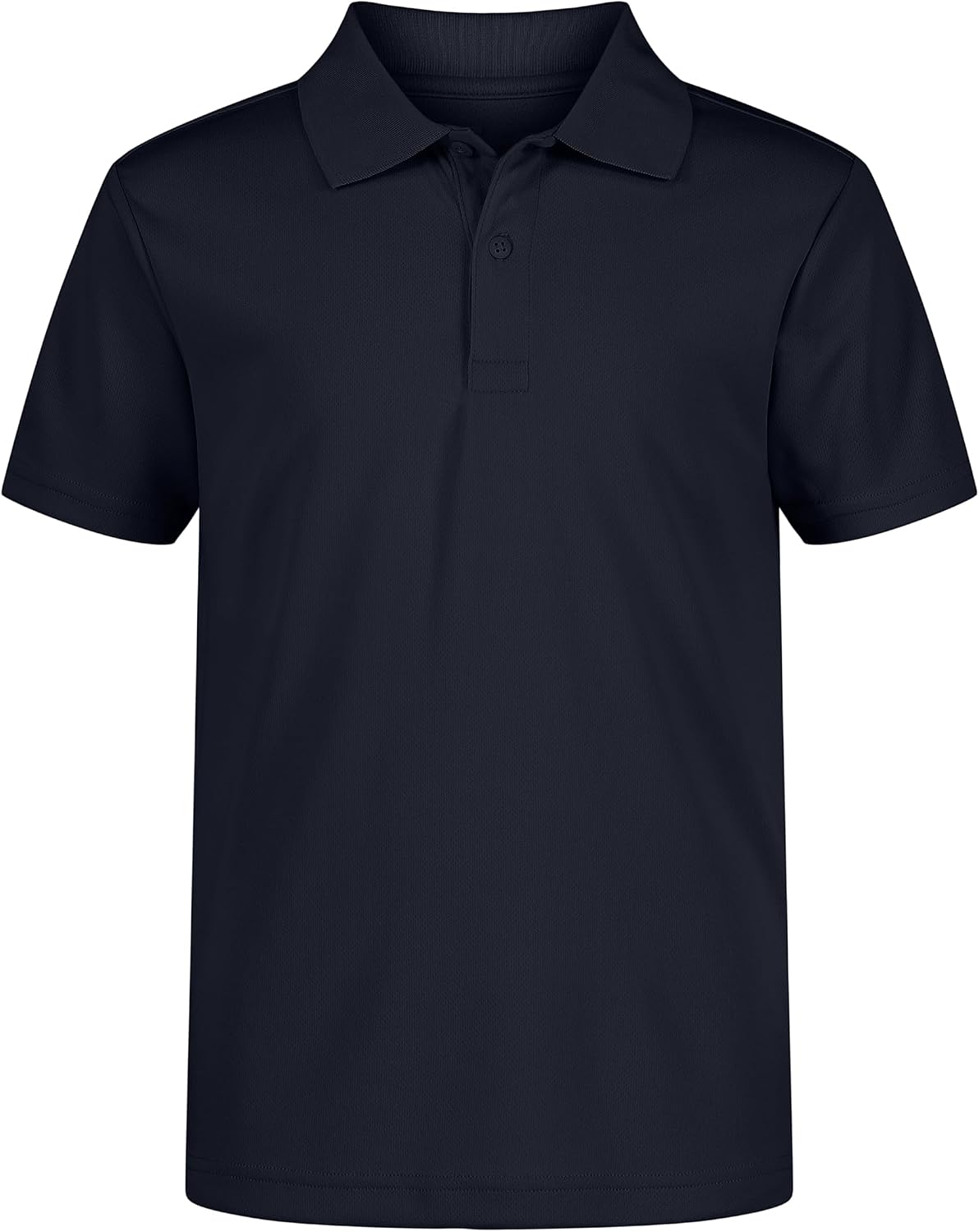 Nautica Boys' School Uniform Short Sleeve Polo Shirt, Button Closure, Moisture Wicking Performance Material