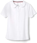 French Toast Peter Pan Collar Short Sleeve Blouse (Girls Standard & Plus Sizes), Blue,