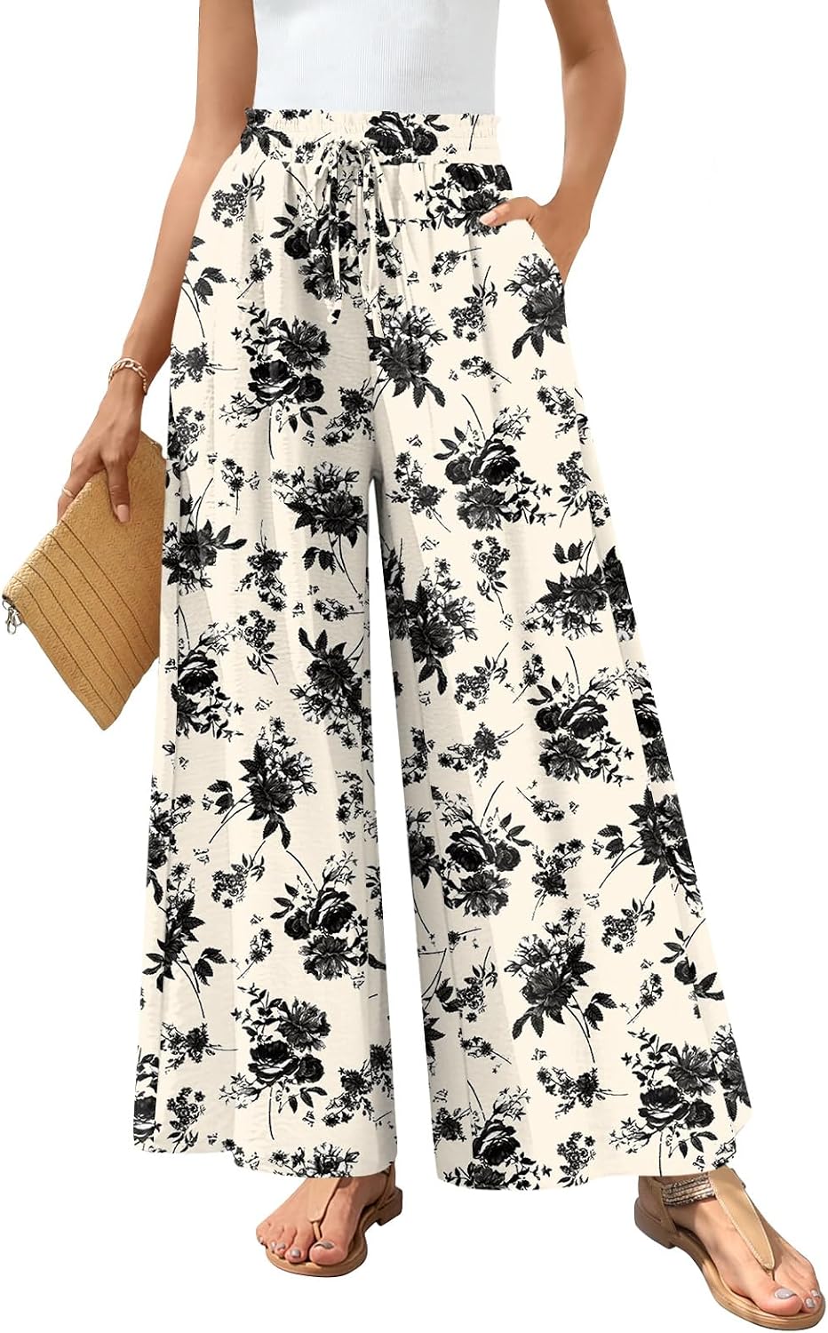 Bestbee Wide Leg Palazzo Pants for Women Dressy Casual Teacher Outfits
