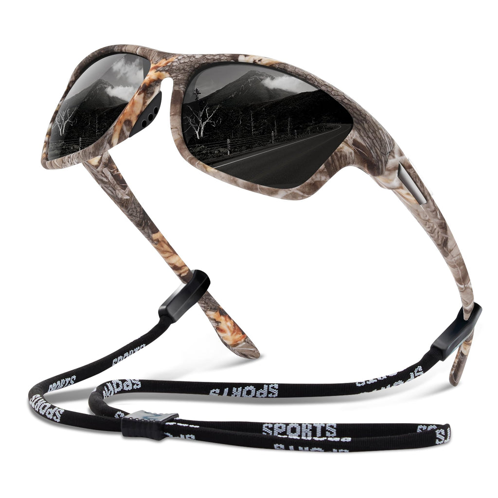 suoso Polarized Sports Sunglasses for Men: UV400 Protection Glasses Wrap Around Goggles for Driving Fishing