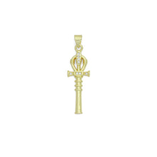 Load image into Gallery viewer, Clear CZ Gold Magic Stick Cross Key Charm Pendant, Sku#LK1164