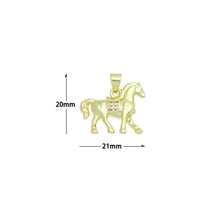 Load image into Gallery viewer, CZ Gold Horse Charm Pendant, Sku#LK1198