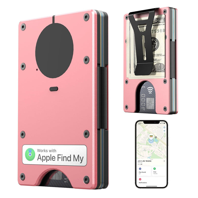 Minimalist AirTag Wallet – Slim Aluminum RFID Blocking Card Holder