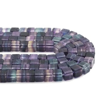 Load image into Gallery viewer, Genuine Fluorite Smooth Cube Beads, 9mm, Sku#U1567