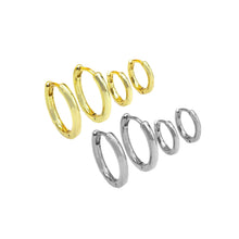 Load image into Gallery viewer, Gold Silver plain Huggie Earrings,SKU#LD56