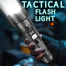 Load image into Gallery viewer, Ultra-Bright Tactical LED Flashlight – 3 Modes, USB Rechargeable, 600 Lumen, Outdoor, Hiking &amp; Camping