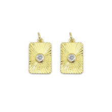 Load image into Gallery viewer, CZ Center Radical Light Rectangle Dog tag Charm, Sku#LX362
