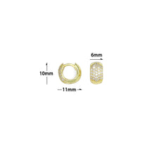 Load image into Gallery viewer, Gold Silver CZ Round Hoop Earrings, Sku#A475