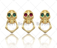Load image into Gallery viewer, CZ Micro Pave Colorful Eye Skull Shape Pendant/Charm,Cubic Zirconia Charm, Necklace Bracelet Charm Pendant,29x13mm, Sku#LK261