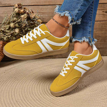 Load image into Gallery viewer, Women's Lace-Up Round Toe Flat Sneakers - PU Leather Casual Slip-On Walking Shoes
