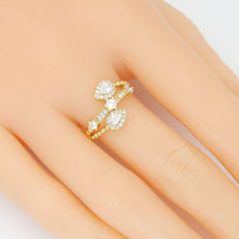 Load image into Gallery viewer, CZ Teardrop Stone Gold Silver Adjustable Ring, Sku#A388