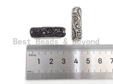 Load image into Gallery viewer, Black CZ CZ Micro Pave Curved Tube , CZ curved tube, Gold Silver Black Rose Gold Color Spacer Tube, 29x5mm, Sku#X148