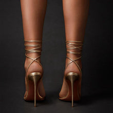 Load image into Gallery viewer, Women's Ankle Strap Stiletto Sandals | Pointed-Toe PU Heels