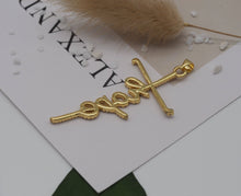 Load image into Gallery viewer, CZ Hope Words On Cross Charm, Sku#LK629