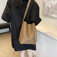 Load image into Gallery viewer, Women's Retro PU Leather Bucket Bag Set - Two-Piece Shoulder Bag with Letter Print