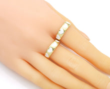Load image into Gallery viewer, Gold White Heart On Round Adjustable Ring, Sku#LD365