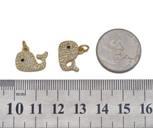 Load image into Gallery viewer, CZ Whale Charm, Sku#LK614