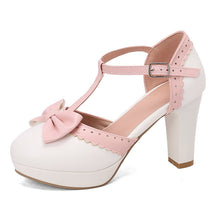 Load image into Gallery viewer, Women's Bow-Embellished High-Heel Sandals - Elegant Closed-Toe Hollow-Out Design