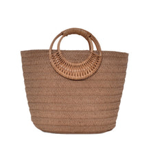 Load image into Gallery viewer, Straw Weave Round Handle Tote Bag - Large Capacity Women's Summer Beach Bag