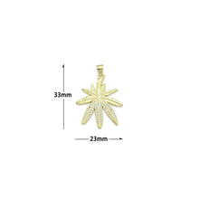 Load image into Gallery viewer, Clear CZ Gold Maple Leaf Charm Pendant, Sku#LK1169