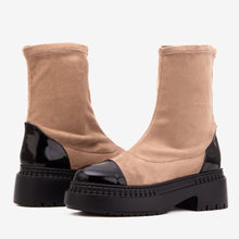 Load image into Gallery viewer, The Sorella Black Tip Beige &amp; black Suede Leather Women’s Boot