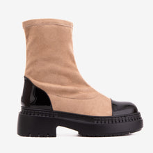 Load image into Gallery viewer, The Sorella Black Tip Beige &amp; black Suede Leather Women’s Boot