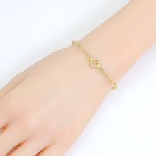 Load image into Gallery viewer, Clear CZ Gold Clover Flower Connecter ,Sku#LD738