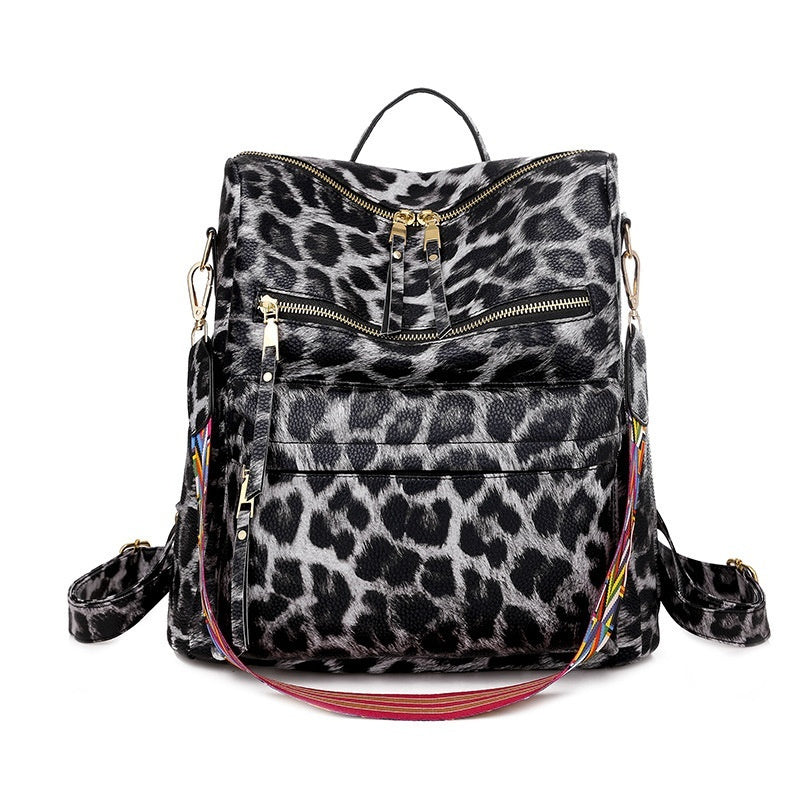 Large-Capacity Women's Backpack | Niche Stone-Texture PU Leather Retro Bag